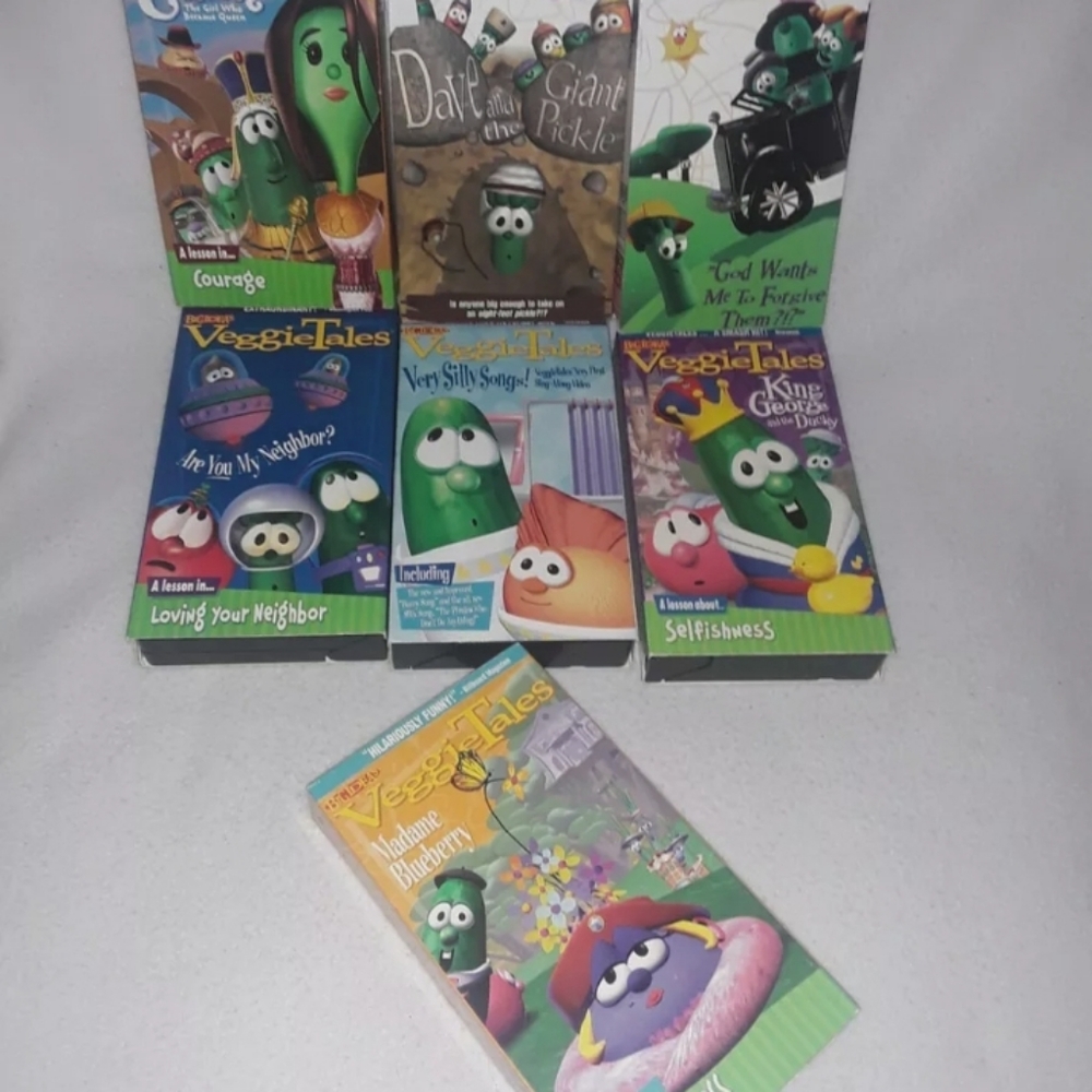 Veggie Tales VHS Movie Tapes Lot of 7 Children Family Shows